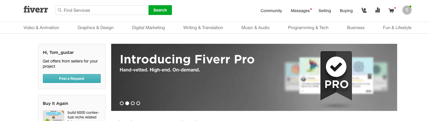 Fiverr website screenshot